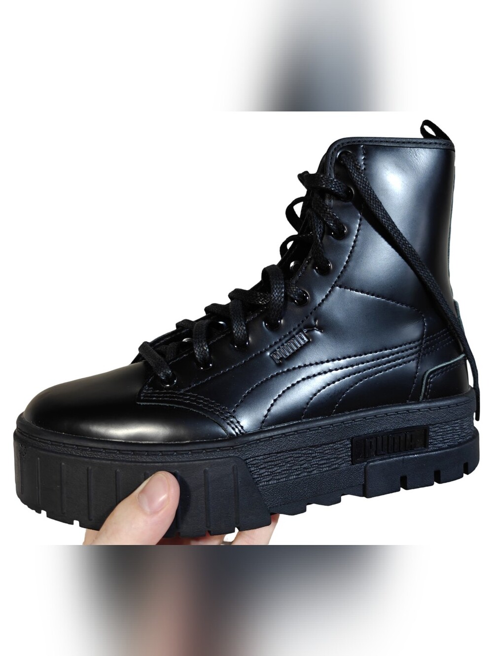 Puma Mayze Sneaker Boot Black Platform Size 6.5 - Picture 2 of 10